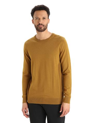 Men's Icebreaker Merino Shearer Crewe Sweaters Clove | CA 1732MQZA